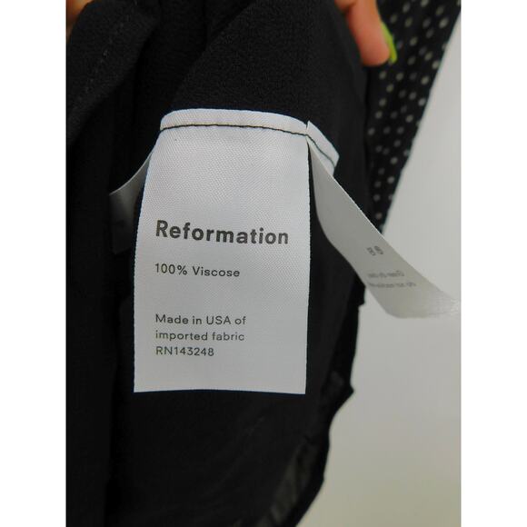 Reformation Women's Selene Black & White Polka Dots Bradshaw Mini Dress Size 4 - Picture 6 of 7